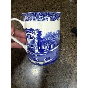 Spode Blue Italian Mug Ceramic Coffee Tea Cup Blue White Transferware T2102
